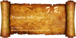 Thomka Rózsa névjegykártya