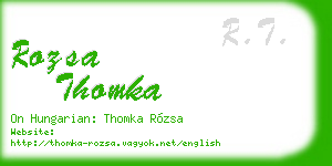 rozsa thomka business card
